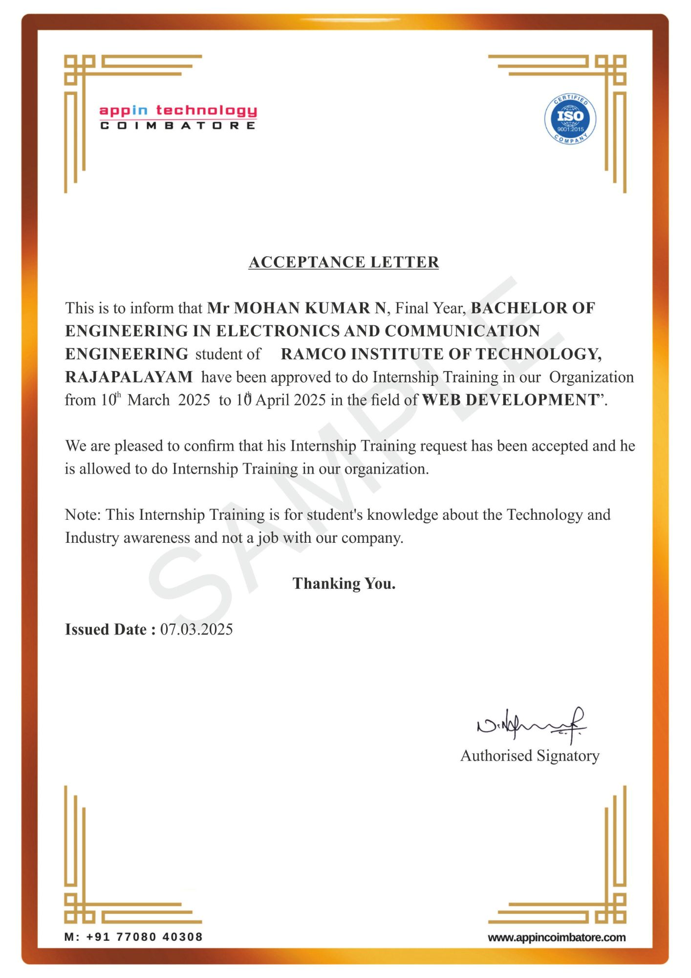 appin technology certificate